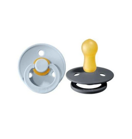 Bibs Bibs Pacifier 2pk 18-36m, Baby Blue/Iron