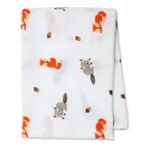 Lulujo Cotton Muslin Swaddle Blanket - Forest Friends 47x47