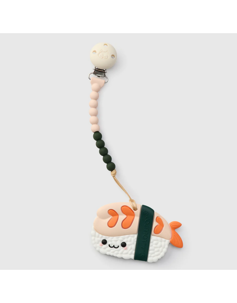 Loulou Lollipop Silicone Ebi Shrimp Pacifer Clip Teether Set