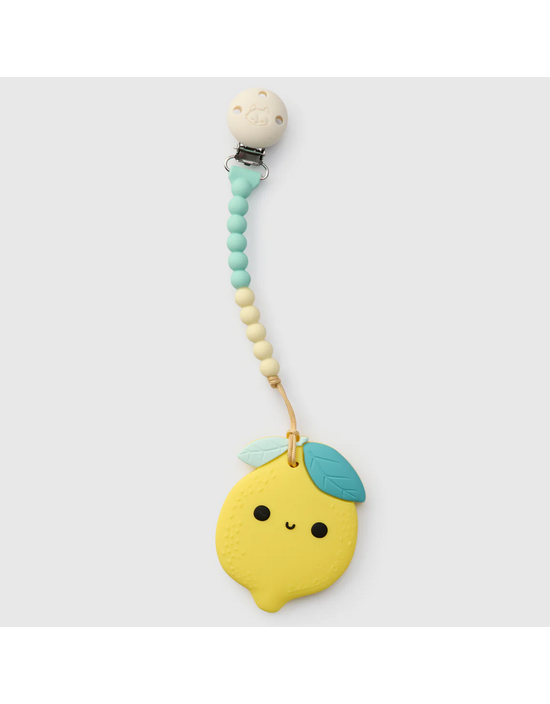 Loulou Lollipop Silicone Lemon Pacifer Clip Teether Set