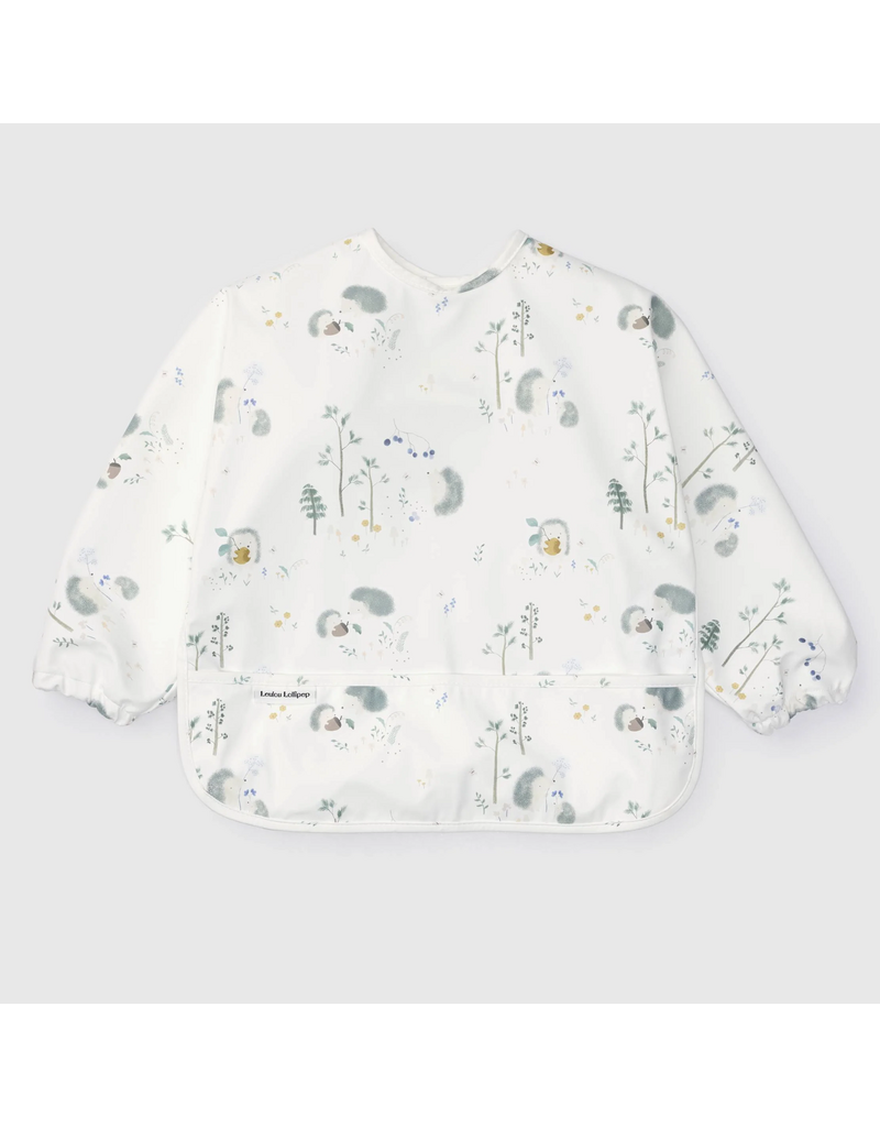 Loulou Lollipop Long Sleeve Waterproof Bib - Hedgehogs
