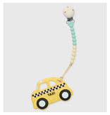Loulou Lollipop Silicone Yellow Taxi Pacifer Clip Teether Set