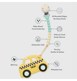 Loulou Lollipop Silicone Yellow Taxi Pacifer Clip Teether Set