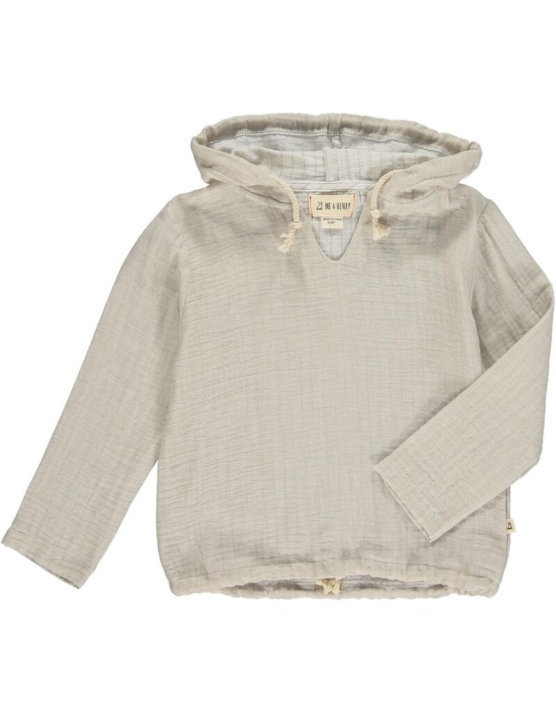 Me & Henry St.Ives Gauze Baby Hoodie, Stone