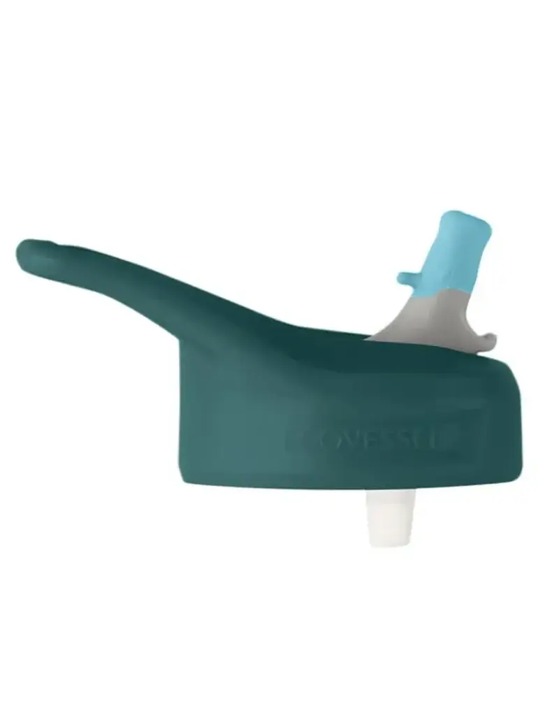 EcoVessel Straw Top Replacement Lid Teal w/ Blue Spout