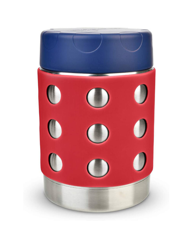Lunchbots 12oz Thermal Dots Food Container, Red