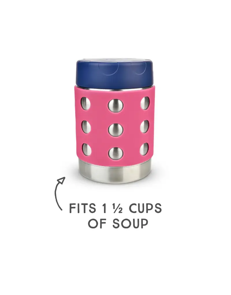 Lunchbots 12oz Thermal Dots Food Container, Red