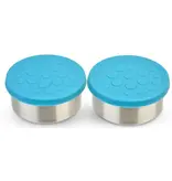 Lunchbots Large (4.5 oz) Stainless Steel Dip Containers (Set of 2), Aqua