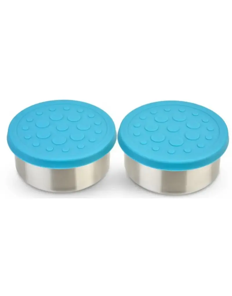 Lunchbots Large (4.5 oz) Stainless Steel Dip Containers (Set of 2), Aqua