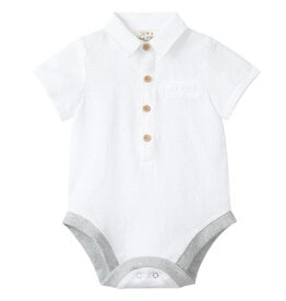 Me & Henry Helford Onesie, White Seersucker