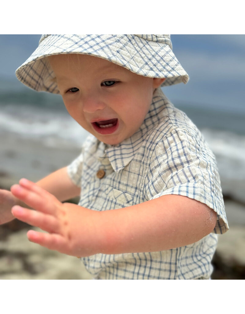 Me & Henry Helford Woven Onesie, Chambray Plaid