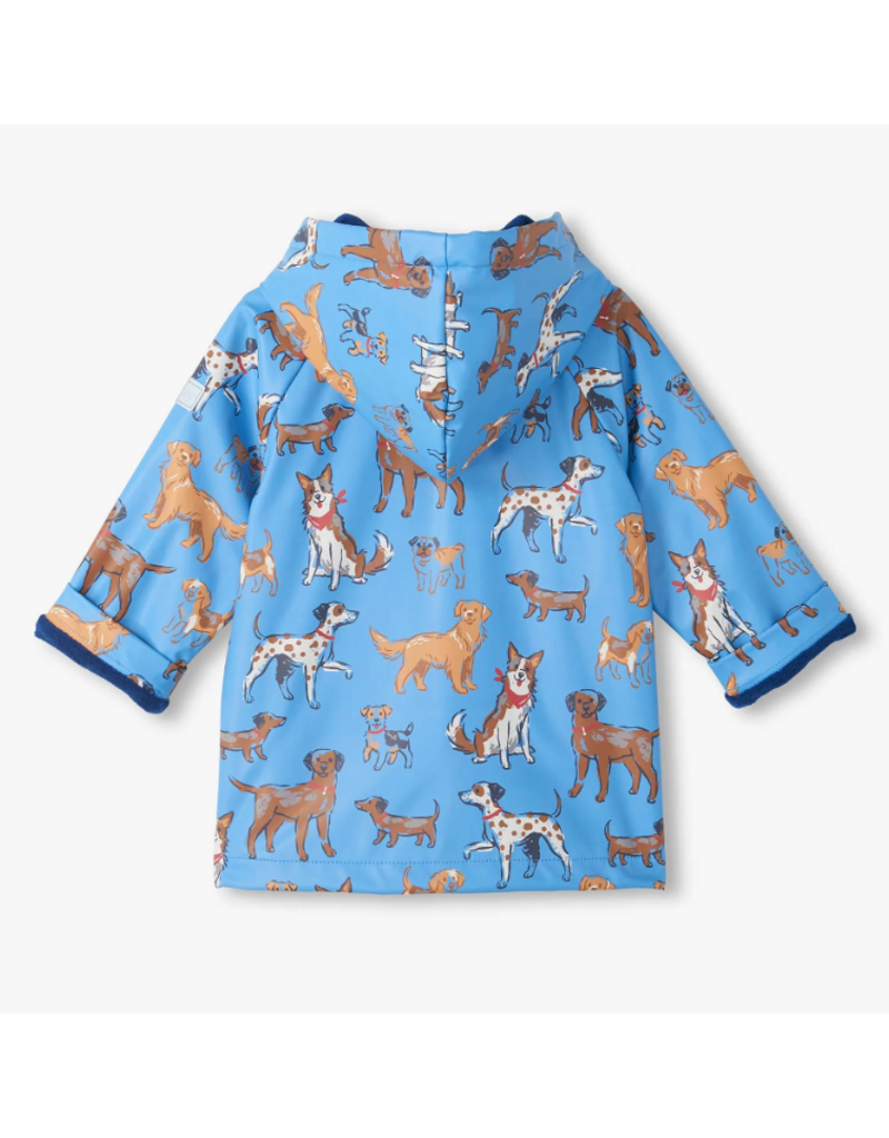 Hatley Blue Little Pups Snap Toddler Rain Coat