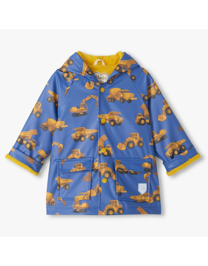 Hatley Construction Trucks Snap Rain Coat