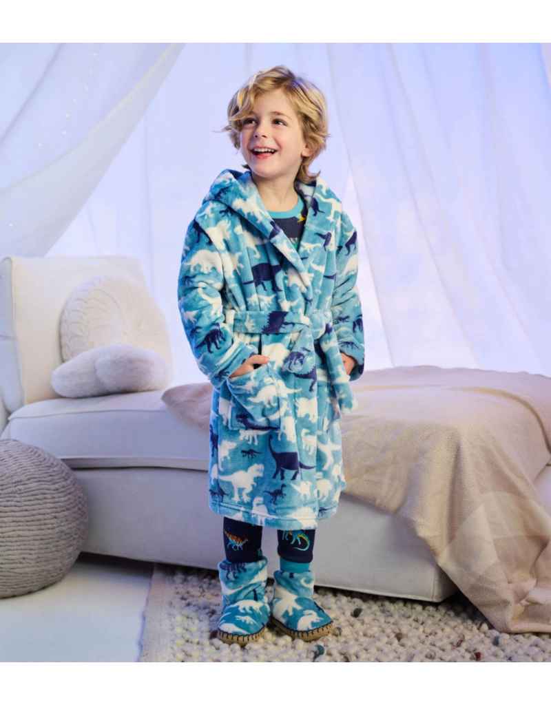 Hatley Dino Silhouette Fuzzy Fleece Robe