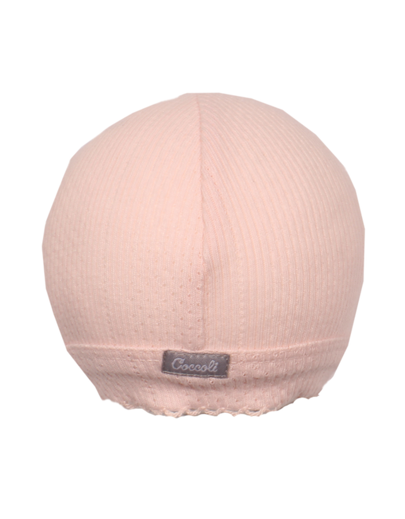 Champagne Pink Pointelle Baby Cap