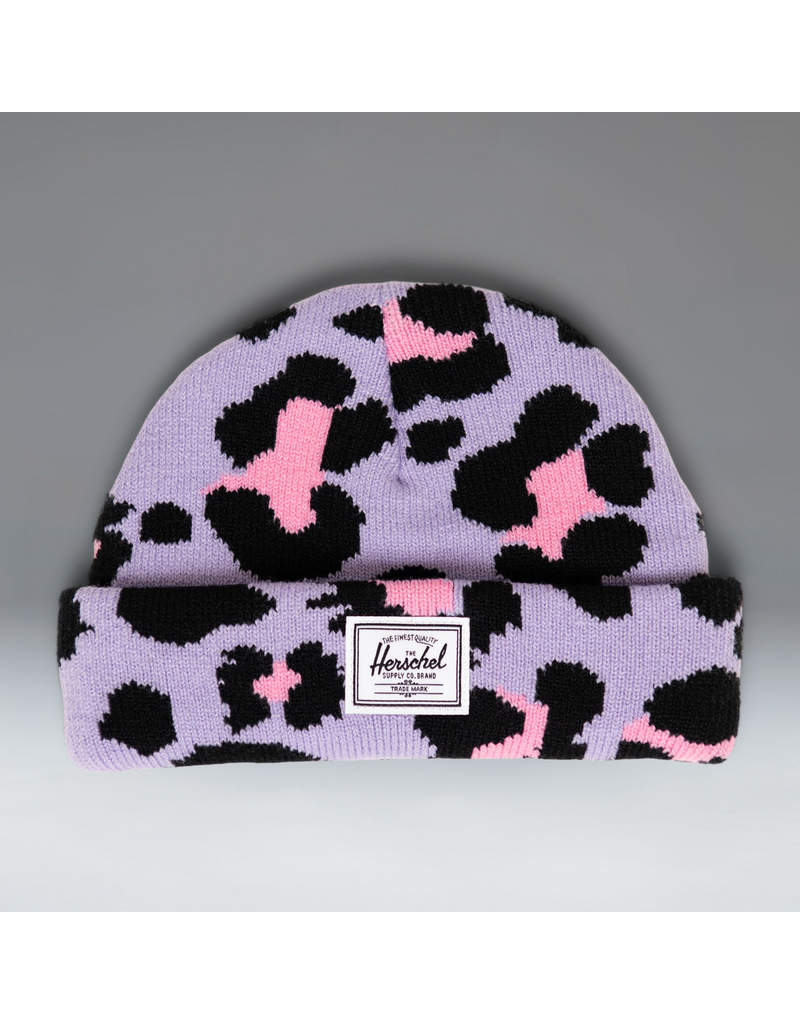 Herschel Elmer Graphic Baby Beanie 6-12m Scribble Leopard Sachet Pink