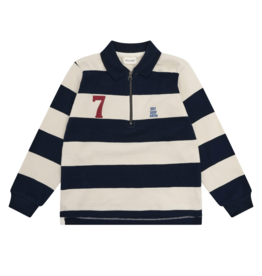 Dark Sapphire Striped Polo