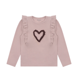 Fawn Ruffle Heart LS Tee
