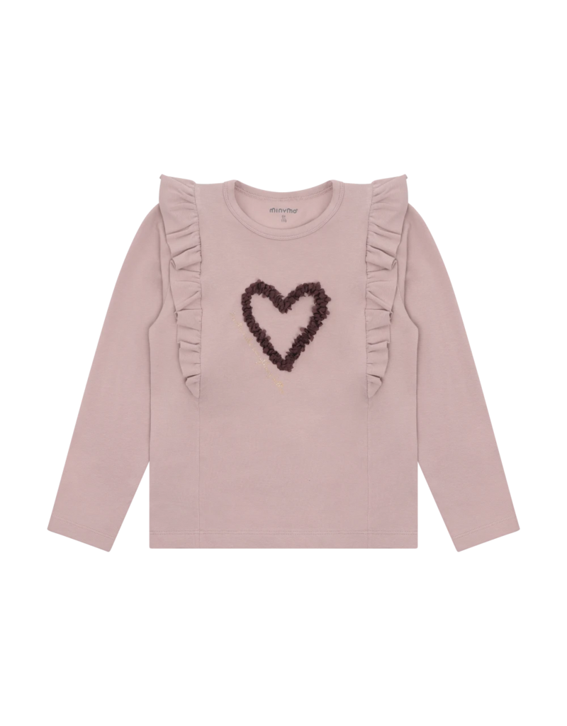 Fawn Ruffle Heart LS Tee