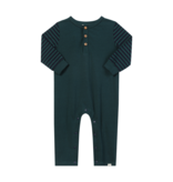 Me & Henry Estil Romper, Green/Navy Stripe