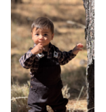 Me & Henry Jasper Onesie, Black/Brown Plaid