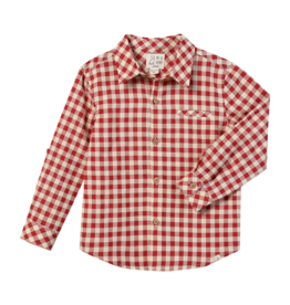 Me & Henry Atwood Woven Shirt, Red/Cream Plaid