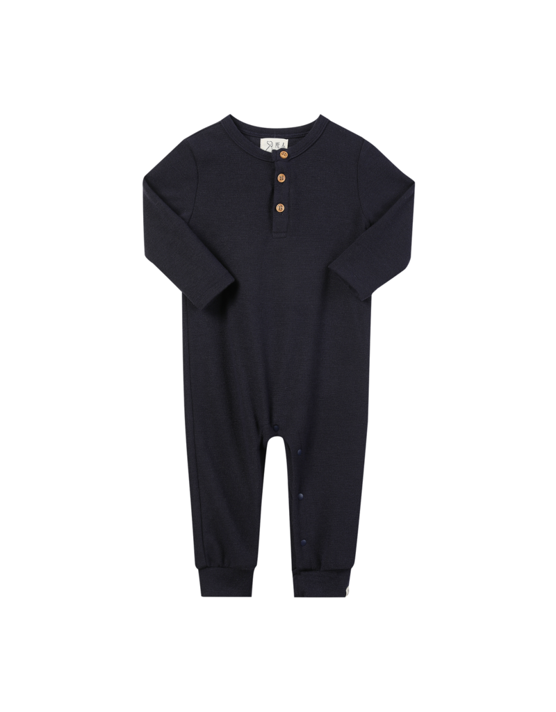 Me & Henry Mason Henley Romper, Navy