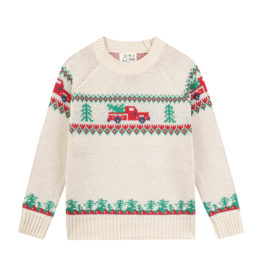 Me & Henry Woody Christmas Car Baby Sweater