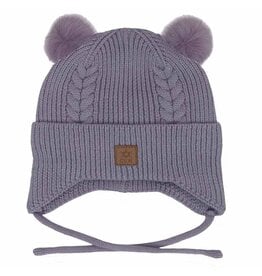 Lilac Double Pom Pom Knit Hat