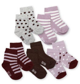 Rose Smoke Multi Patterned Socks 5pk