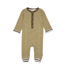 Henley Dark Olive Snap Romper