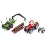 Siku Massey Ferguson With Forestry Trailer
