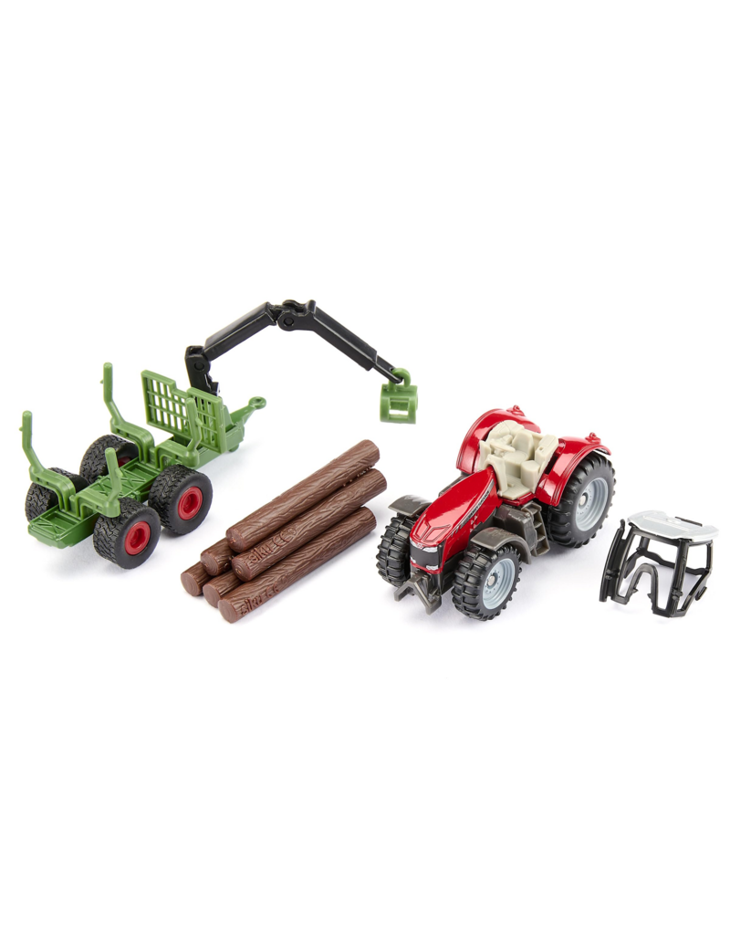 Siku Massey Ferguson With Forestry Trailer