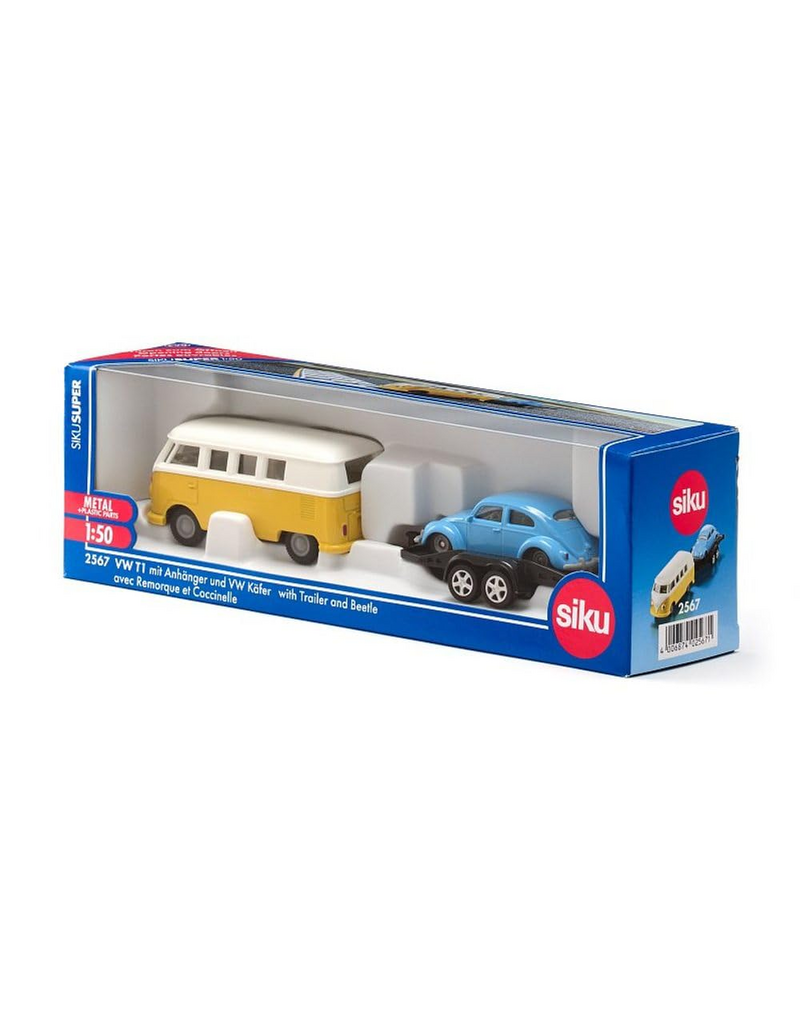 Siku VW T1 w/ Trailer & VW Beetle (1:50)