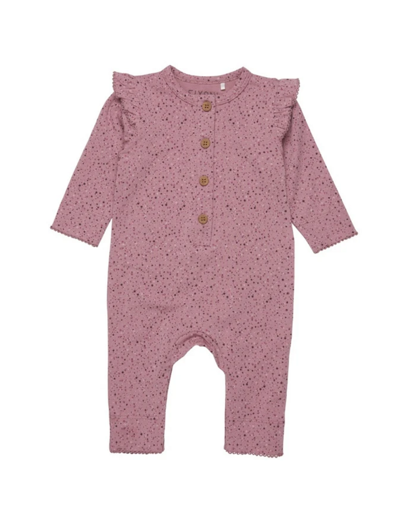 Nostalgia Pink Henley Speckled Playsuit