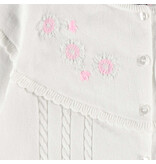 Souris Mini White Embroidered Knitted Cardigan