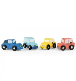 Moulin Roty Avenue Du Moulin - Set Of 4 Wooden Cars 2y+