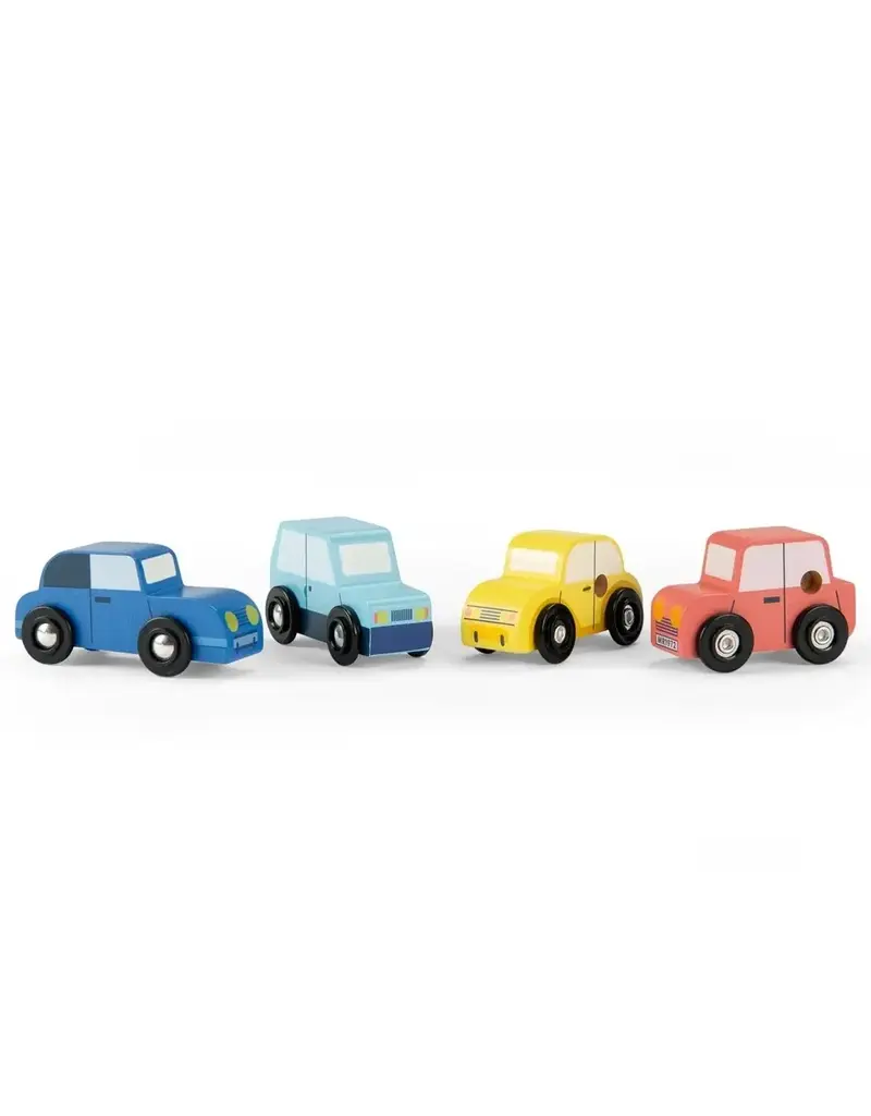 Moulin Roty Avenue Du Moulin - Set Of 4 Wooden Cars