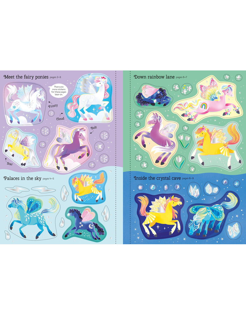 Usborne Sparkly Fairy Ponies Sticker Book 3y+
