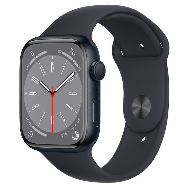 Apple Watch Series 8 GPS 45mm Midnight Aluminum Case with Midnight Sport Band - M/L