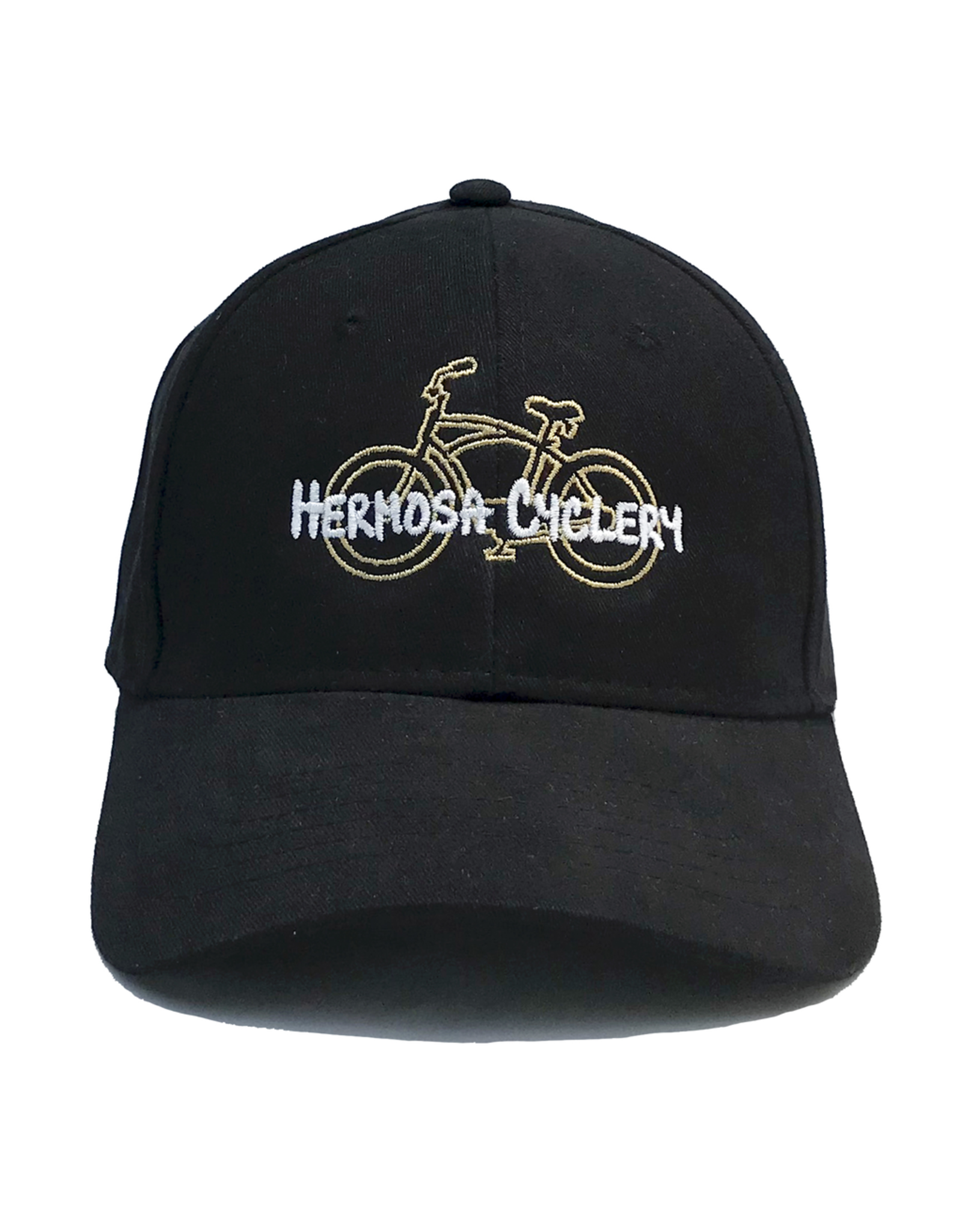 Hermosa Cyclery Hermosa Cyclery Hat 6 - HC Bike Logo, Low-Profile, Gold Logo (YP Classic 6245CM)