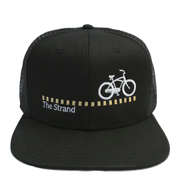 Hermosa Cyclery Hermosa Cyclery Hat - The Strand, Trucker-Mesh, Gold Logo (Yupoong BK-ONE)
