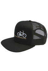 Hermosa Cyclery Hermosa Cyclery Hat 3 - The Strand, Trucker-Mesh, Gold Logo (Yupoong BK-ONE)