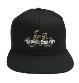 Hermosa Cyclery Hermosa Cyclery Hat 8 - HC Bike Logo, Trucker-Mesh, Gold Logo (Yupoong BK-ONE)