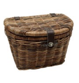 Electra Electra Front Basket - Woven Rattan With Lid, Natural