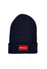 Hermosa Cyclery Hermosa Cyclery Hat 7 - Beanie, Red Patch Logo - Long Knit Black Acrylic