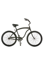 Hermosa Cyclery Schu-eet - Aluminum 7-Speed Cruiser, Step-Over, Matte Black