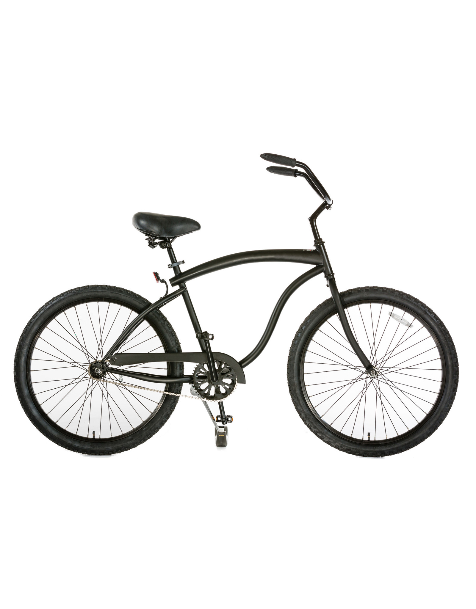 Hermosa Cyclery Schu-eet - Aluminum 7-Speed Cruiser, Step-Over, Matte Black