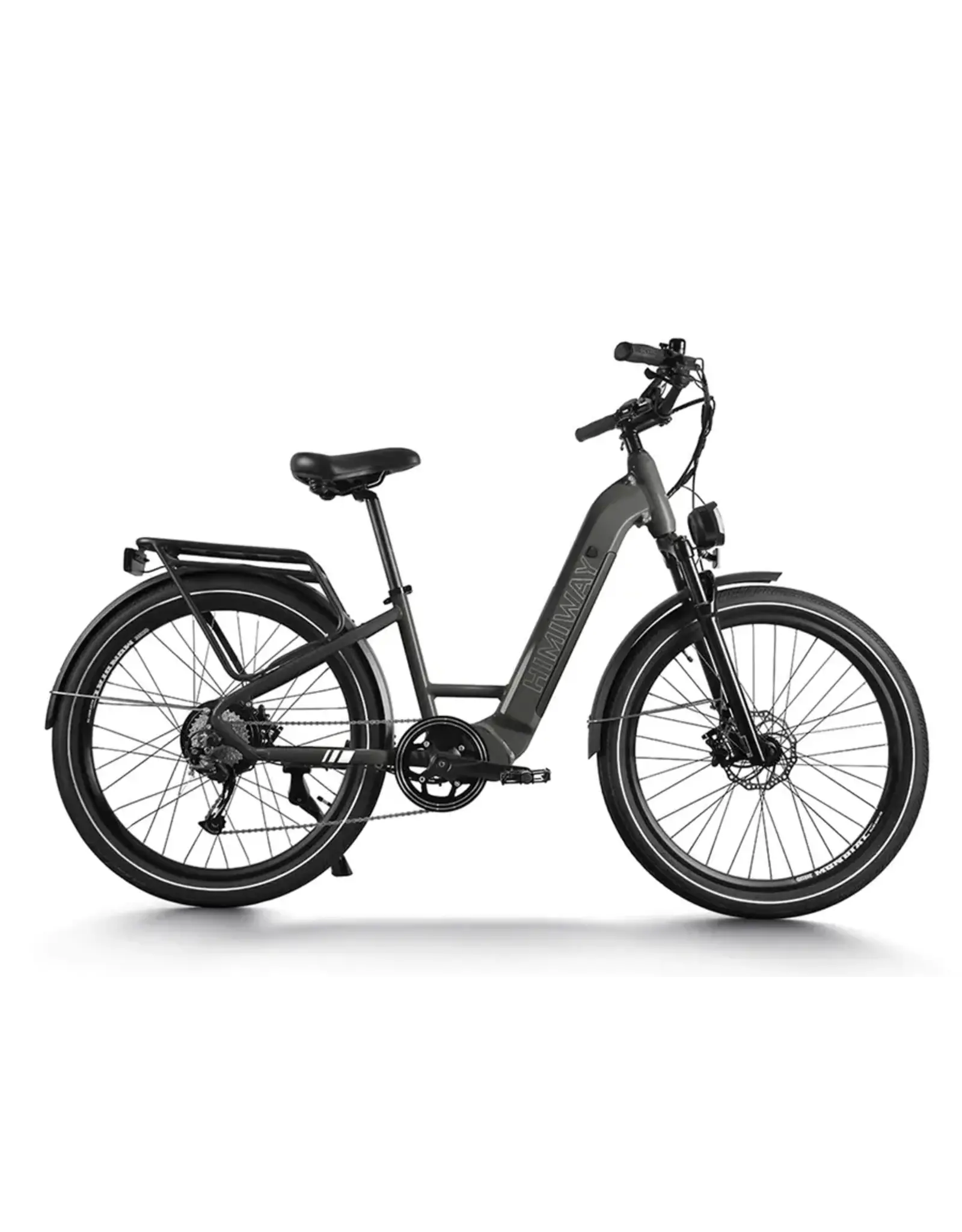 Himiway Himiway Electric City Commuter Bike Rambler - Upgraded, 27.5" Step-Through, Himi Grey