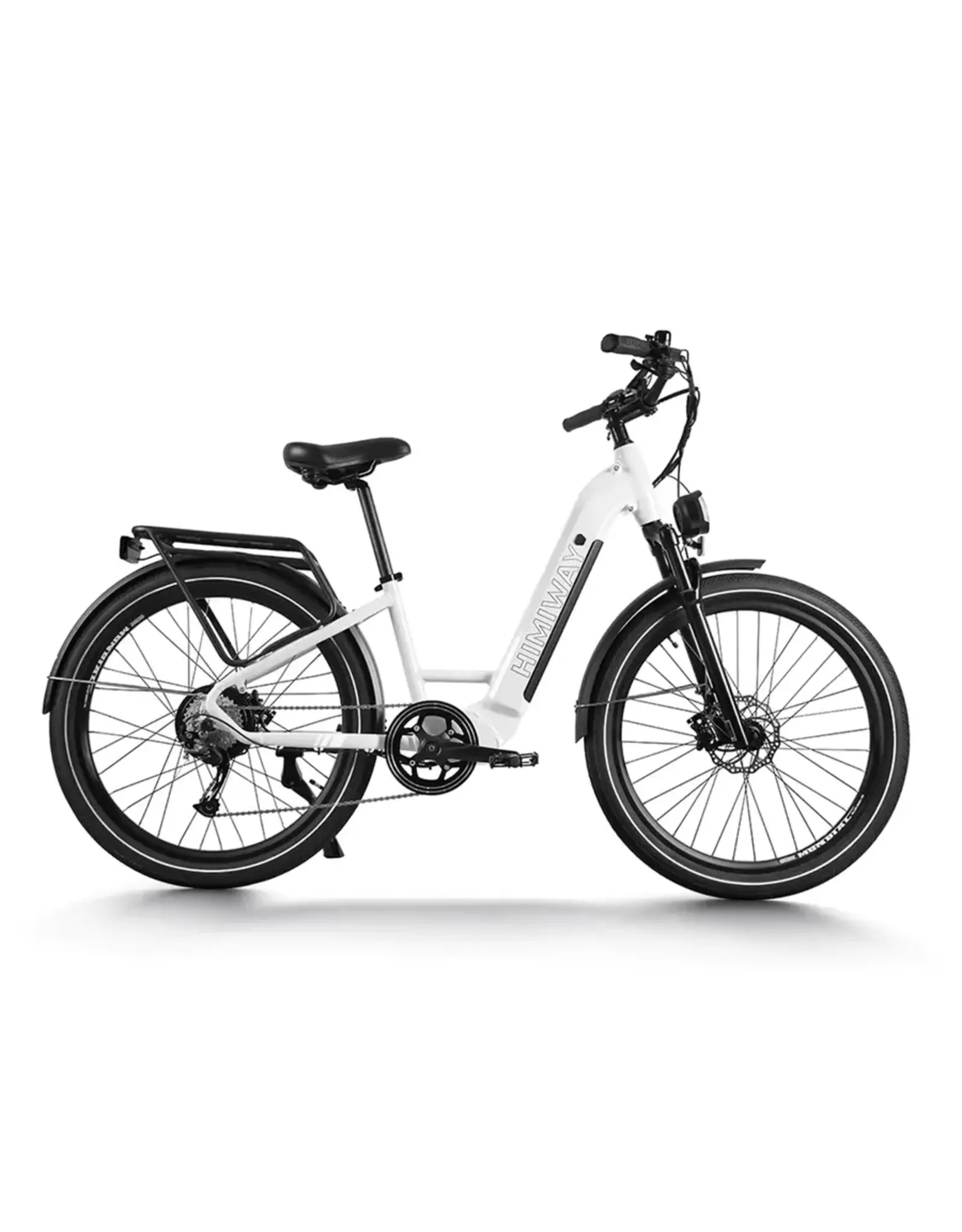 Himiway Himiway Electric City Commuter Bike Rambler - Upgraded, 27.5" Step-Through, Pearl White